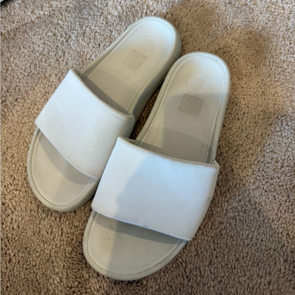 Lululemon White Slide Sandals